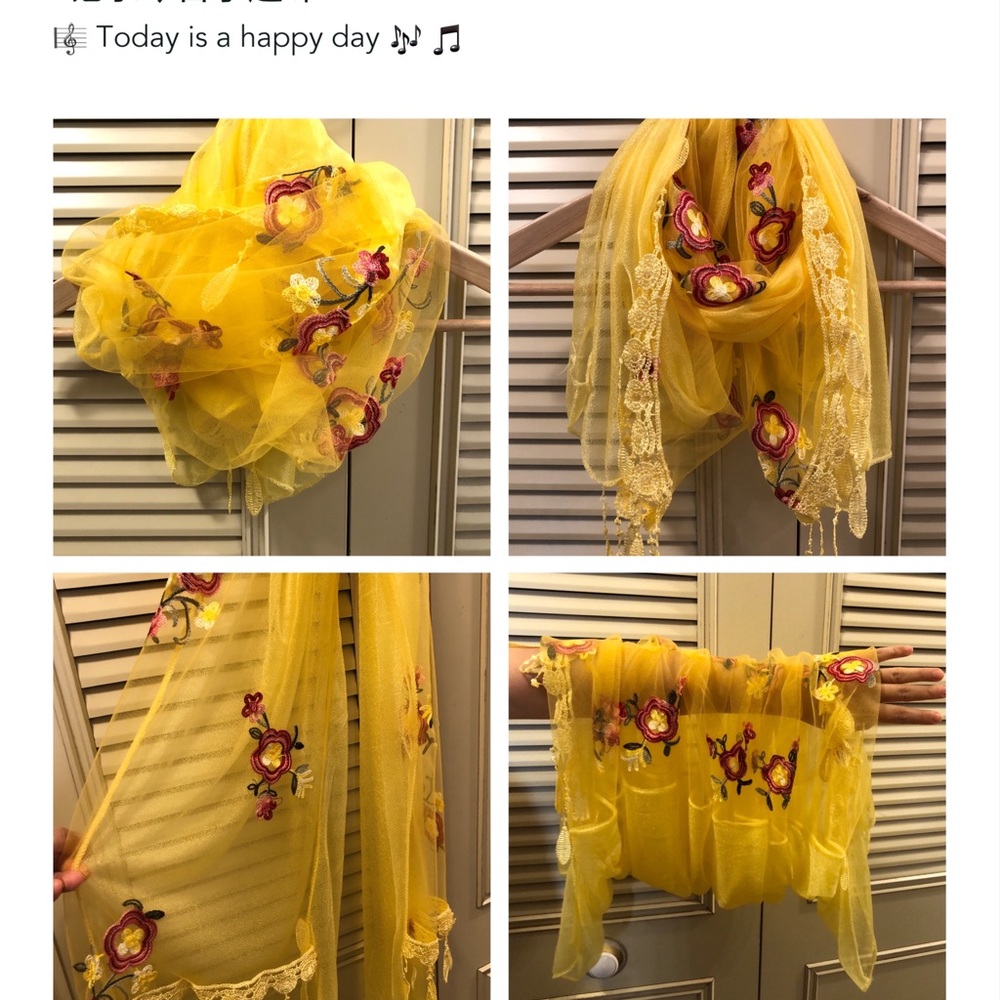 All Season NEW Long Tube Style Embroidered Scarf